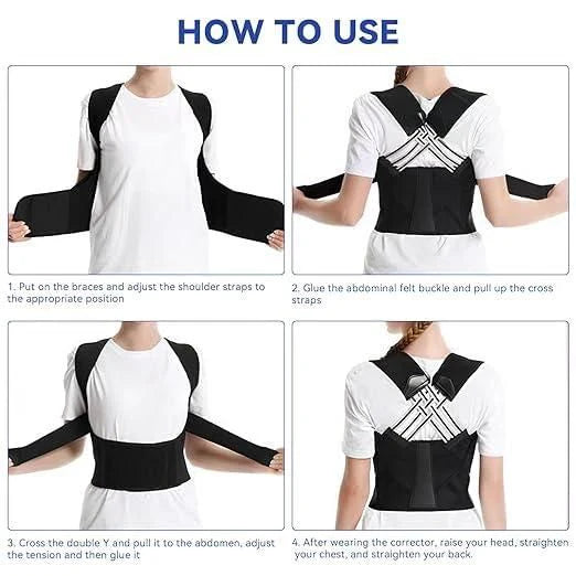 Adjustable Back Posture Corrector Belt – Relieve Slouching & Back Pain (Unisex / Free Size)