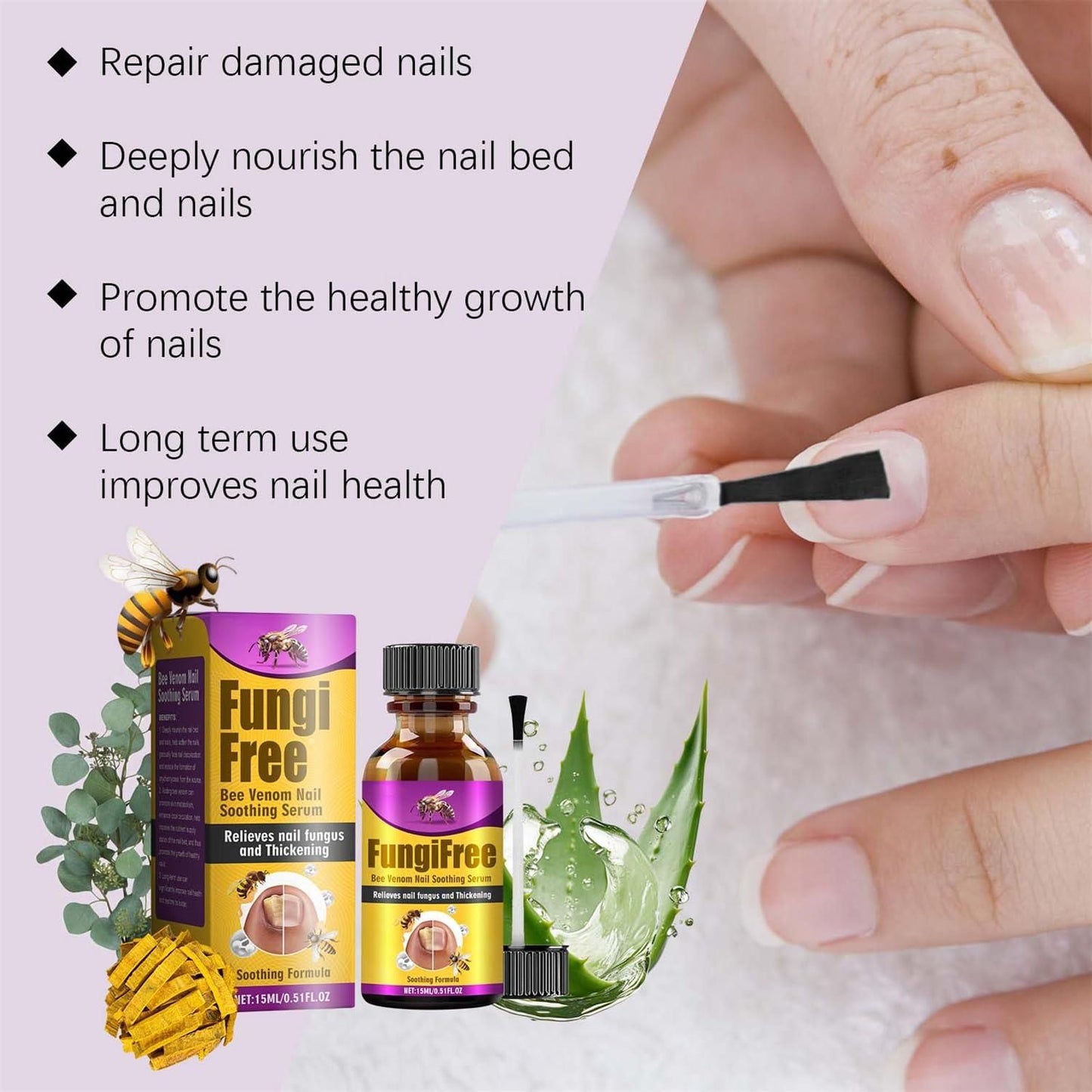 Fungi Free Bee Venom Nail Repair Serum – 15ml | Natural Nail Fungus Treatment & Strengthener