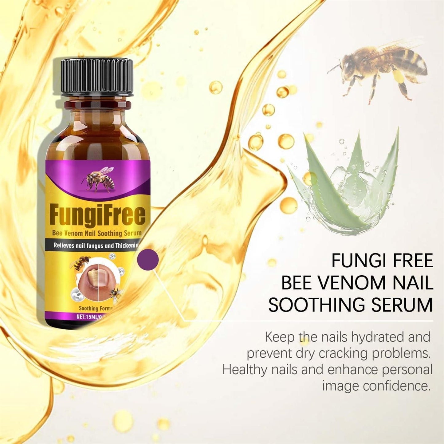 Fungi Free Bee Venom Nail Repair Serum – 15ml | Natural Nail Fungus Treatment & Strengthener
