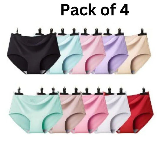 ComfortFit Women’s Seamless Underwear – Multicolor Pack of 4 | Invisible Under Clothes, Sizes S-XXL