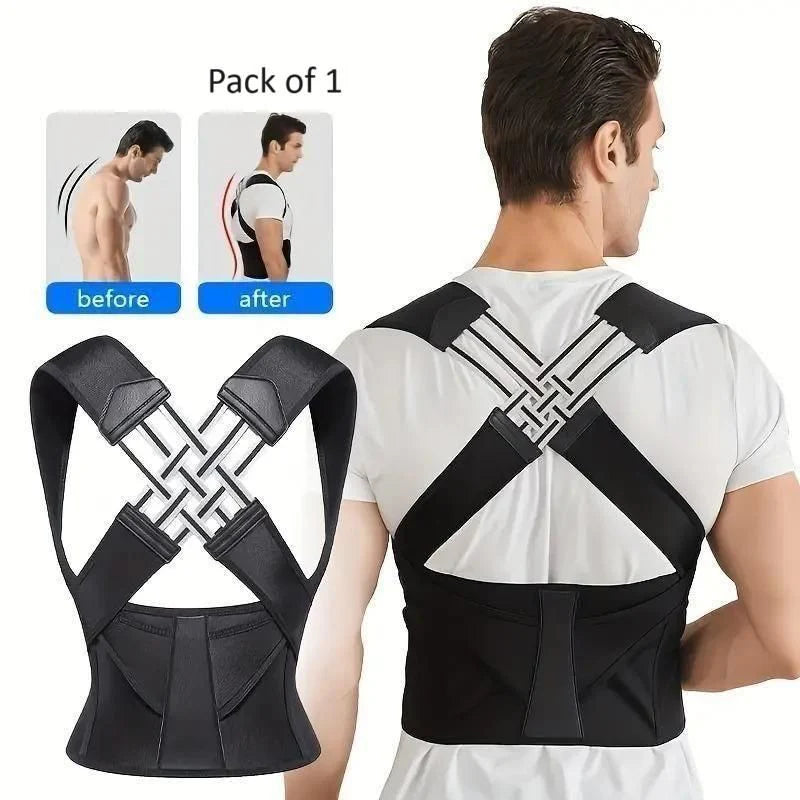 Adjustable Back Posture Corrector Belt – Relieve Slouching & Back Pain (Unisex / Free Size)