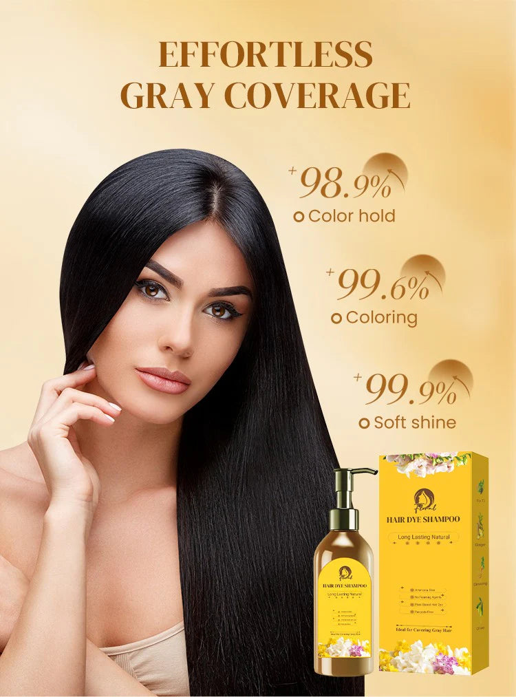 Japanese Grey-Cover Hair Dye Shampoo – Natural Color in 5 Minutes | Lasting Japanese Herbal Formula