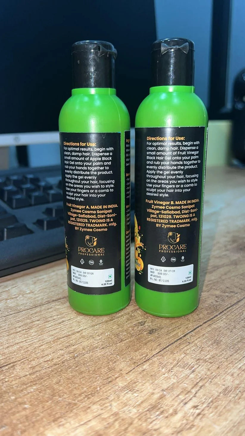 Fruit & Vinegar Gel Hair Color – Ammonia-Free Pack of 2 × 125ml | Natural Shine & Bold Color