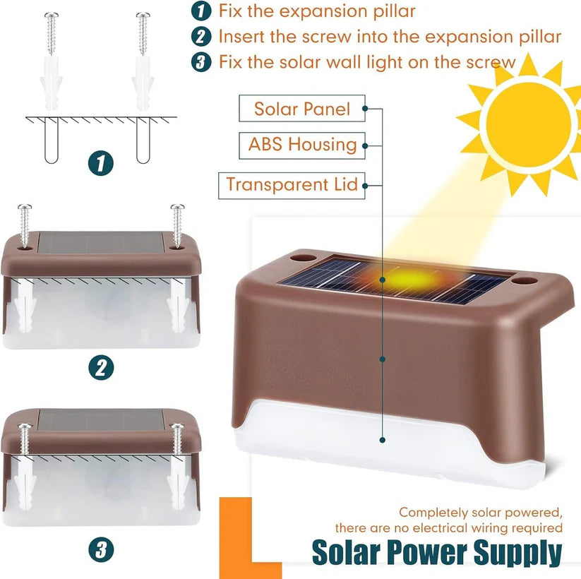 Outdoor Solar Deck Lights – Waterproof Warm LED Lights for Deck, Patio & Garden