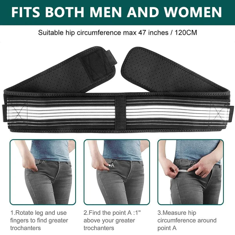 Lower Back Support Brace Belt – Adjustable Lumbar Relief for Men & Women